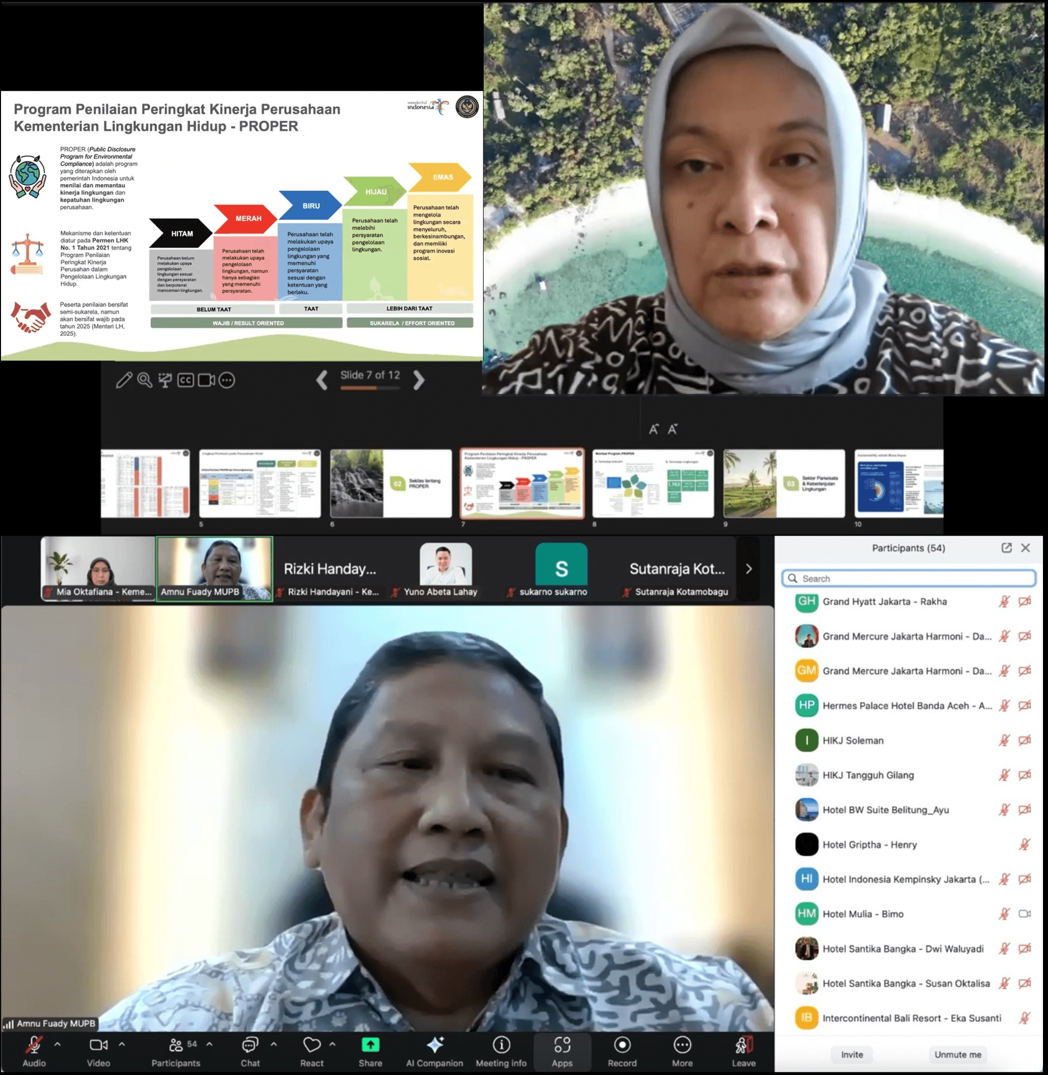 Diskusi Hasil Penilaian PROPER periode 2023-2024 Sektor Pariwisata (Hotel)