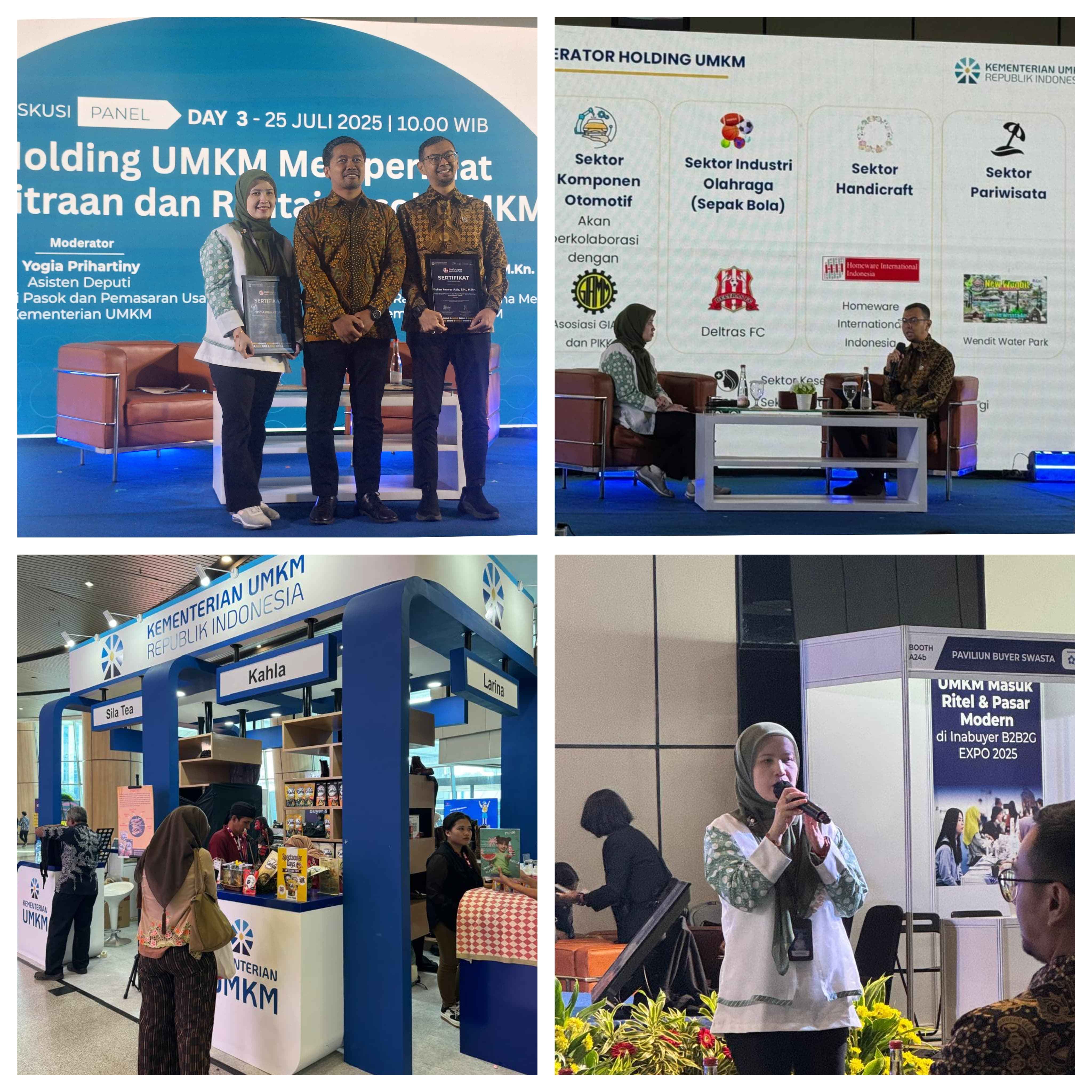Laporan kegiatan INA BUYER B2B2G Expo 2025 (Diskusi Panel Holding UMKM Memperkuat Kemitraan dan Rantai Pasok)